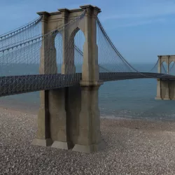 Brooklyn Bridge in 3ds and obj format 3D model