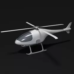Cartoon Fantasy Futuristic Helicopter Low-poly  3D model