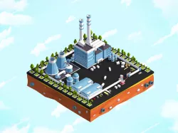 Cartoon Low Poly City Factory Low-poly  3D model
