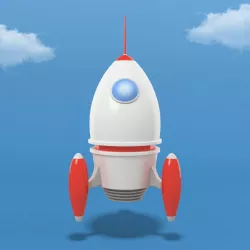 Cartoon Rocket Low-poly  3D model