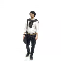 Casual Man with White Shirt and Laptop Bag CMan0321-HD2-O01P01-S 3D model