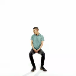 Casual Sitting Man with Blue T-Shirt CMan0322-HD2-O01P01-S 3D model