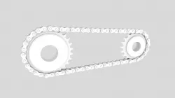 Chain gear transmission principle animation Low-poly  3D model