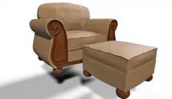 Chair with ottoman v1 3D model