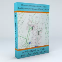 Domodedovo DME Moscow Airport Roads Buildings and Public Trans 3D model