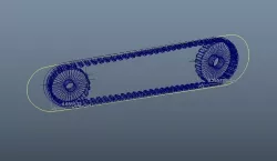 Driving principle animation of pulley gear Low-poly  3D model