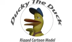 Ducky the Duck Cartoon Model Low-poly  3D model