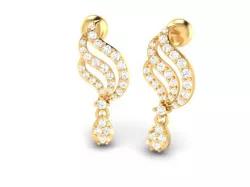 Earring with dangle diamond drop
