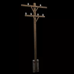 Electric wood pillar 3D model