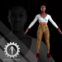 Female Scan - Tiana Rigged plus Clothes Low-poly  3D model