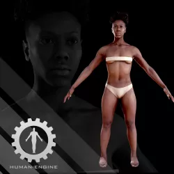 Female Scan - Tiana Rigged plus Expressions Low-poly  3D model