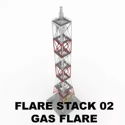 Flare stack gas flare 02 3D model