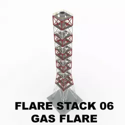 Flare stack gas flare  06 3D model