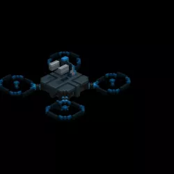 Flying Machine-Gun Drone Low-poly  3D model