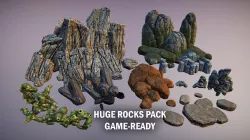 Huge rocks pack Low-poly  3D model