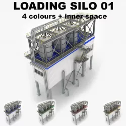 Industrial loading silo 01 3D model