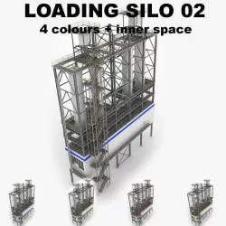 Industrial loading silo 02 3D model