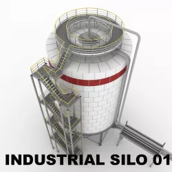 Industrial silo 01 3D model