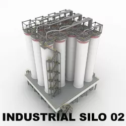 Industrial silo 02 3D model
