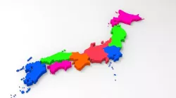 Japan Map With Its All Regions Low-poly  3D model