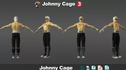 Johnny Cage Mortal Kombat low poly Low-poly  3D model