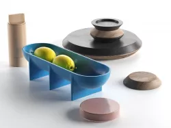 Knob Spice Grinder Bowl with Lemons and Glass Container 3D model