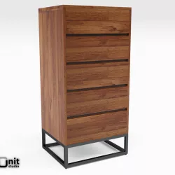 Logan Industrial 5-drawer Dresser by West Elm 3D model