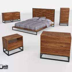 Logan Industrial Bedroom Collection by West Elm 3D model