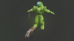 Low poly sci fi soldier military character Low-poly  3D model