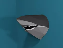 Low poly Shark Head Low-poly  3D model