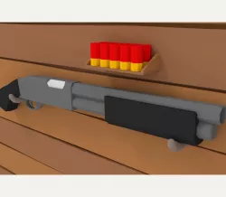 LowPoly Shotgun Low-poly  3D model
