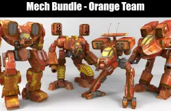 Mech Bundle - Orange Team Low-poly  3D model