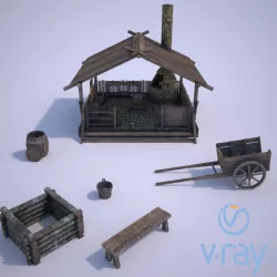 Medieval Blacksmith 3D model Low-poly  3D model