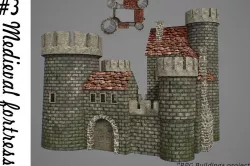 Medieval fortress 3 Low-poly  3D model