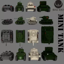 Mini Tank Low-poly  3D model