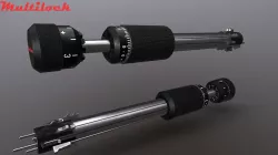 Multilock Key with Keyframeanimation Low-poly  3D model