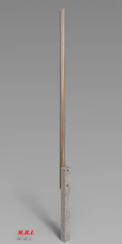 Old Wooden Electric Pillar with Concrete Post