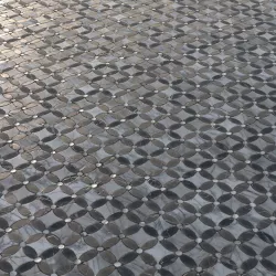 Ornamental black and white marble tiles PBR Material Texture