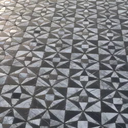 Ornamental black and white marble tiles Texture
