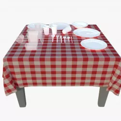 plastic disposable tableware set 3D model