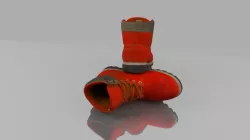 Red boots Low-poly  3D model