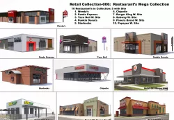 Retail Collection-006 Restaurants Mega Collection 3D model