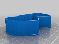 Side by Side Heart for V-Day (Cookie Cutter)