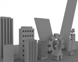 Simple 3d building scene Low-poly  3D model