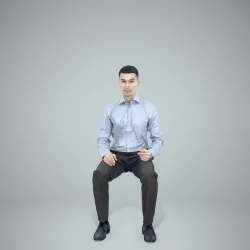Sitting Business Man Wearing Blue Shirt BMan0305-HD2-O03P01-S 3D model