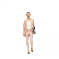 Smiling Business Woman with Pink Suit BWom0316-HD2-O02P01-S 3D model