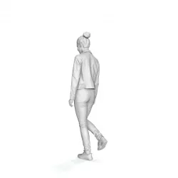 Standing Woman with a Brown Leather Jacket CWom0338-HD2-O01P0... 3D model