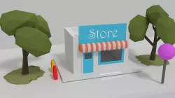 Store Low-poly  3D model