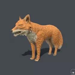 Stylised fox Low-poly  3D model