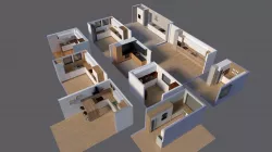 Ten modern kitchens designs in one file Low-poly  3D model